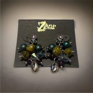NET Zevar by Treska Beaded Dangle Sparkle Earrings